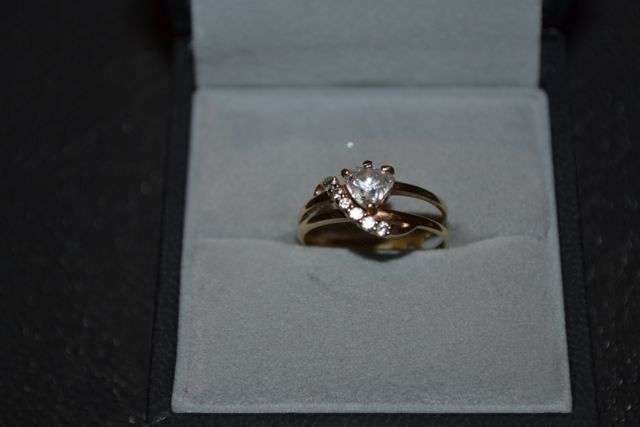 9ct Gold ring with Cubic setting.