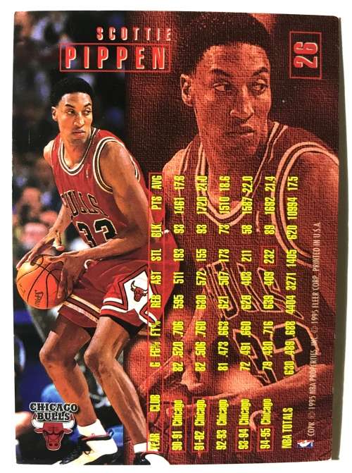 1995-96 Fleer nba basketball Scottie pippen base 26