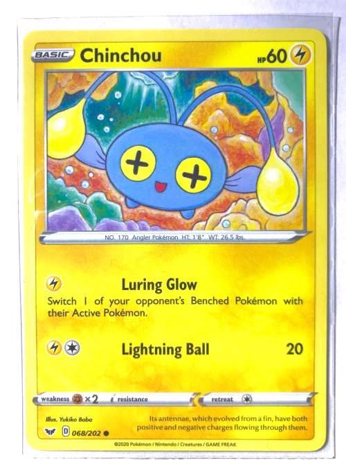 Chinchou Pokemon Sword and shield 68202 NMM, Pack Fresh