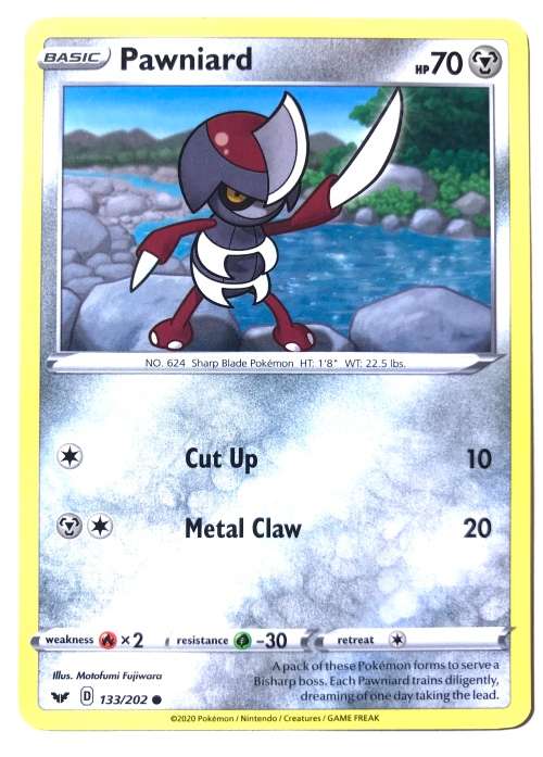 Pokemon Card Sword and Shield Pawniard Base Card Pack Fresh NM-Mint