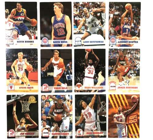 1995 NBA Hoops Card Lot (12) Kerr, Coleman, Hunter Rookie, Robinson Rookie