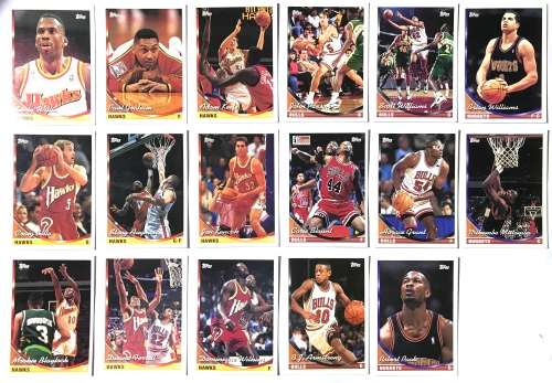 1993 ToppS NBA Basketball Card Lot (17) Mutombo, Paxson, Wilkins