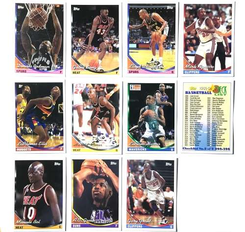 1993-94 Topps NBA Basketball Card Lot (11) Rodman, Bol Minor Gold