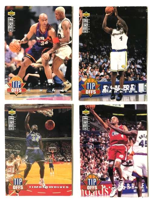 1994 Upper Deck NBA Basketball Card Lot (4) Tip Off Inserts Barkley, Webber, Rider