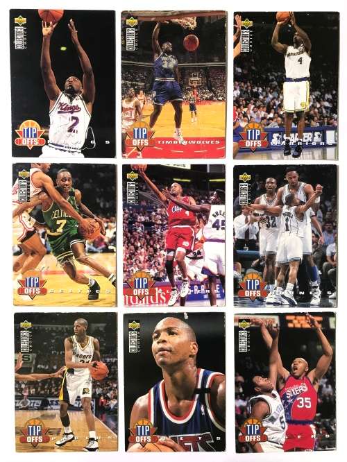 1994 Upper Deck NBA Basketball Card Lot (9) Tip Off Inserts Miller, Mourning, Webber