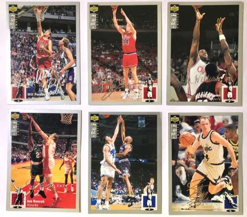 1994 Upper Deck NBA Basketball Card Lot (6) Signature Series (Printed) Perdue, Skiles, Koncak