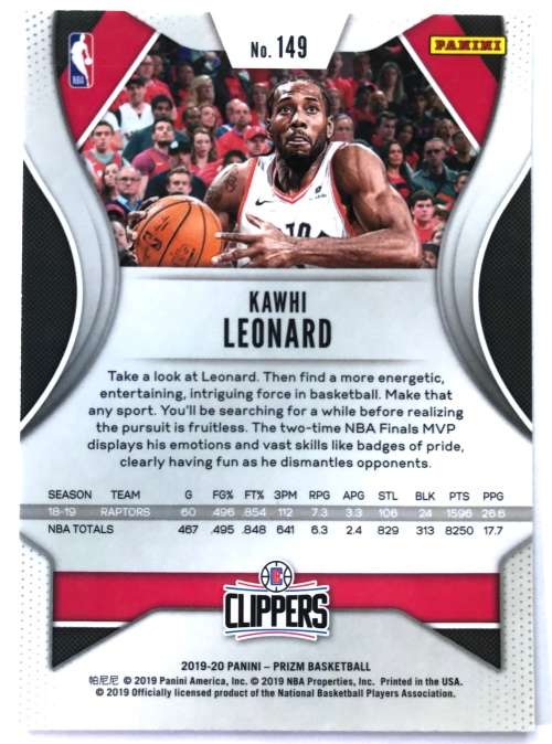 2019 Panini Prizm Kawhi Leonard #149