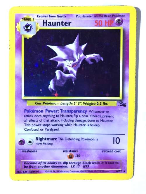 1999 Pokemon TCG Fossil Haunter Holo (Med Wear)