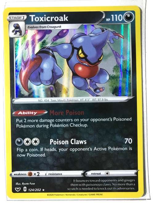 Pokemon Card Sword and Shield Toxicroak Holo 124/202