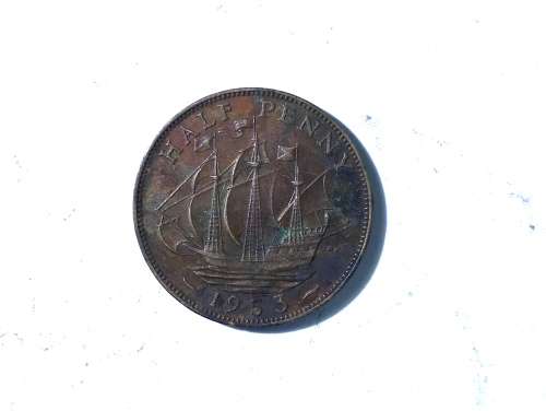 1953 Half Penny Coin