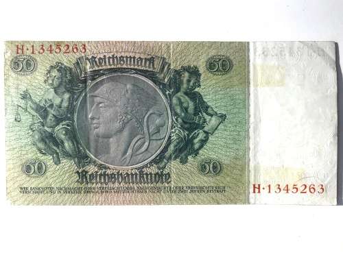 1933 Germany 50 Mark Reich Bank Note (Third Reich)