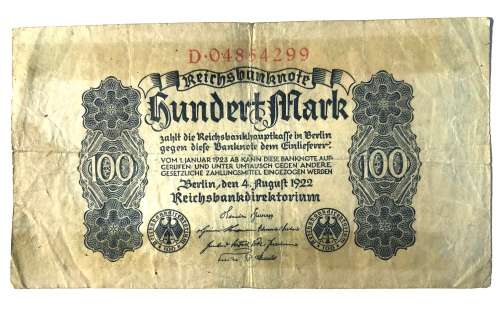 1922 Germany 100 Hundert Mark Bank Note