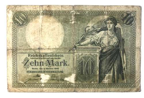 1906 Germany 10 Zehn Mark Bank Note