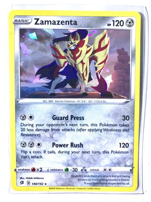 Pokemon TCG Card Rebel Clash Zamazenta Cracked Ice Holo 140/192