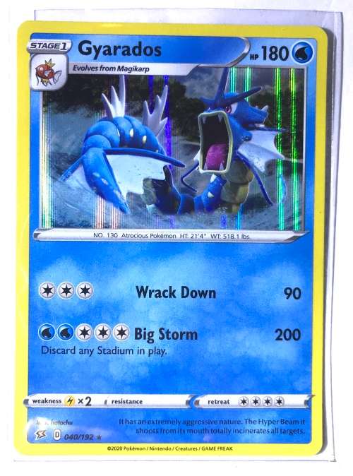 Pokemon TCG Card Gyarados 040/192 Holo Rare Rebel Clash
