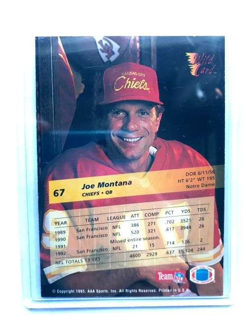 1993 WILD CARD JOE MONTANA # 67