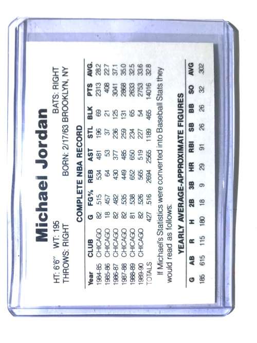 1996 Topps Baseball Design MICHAEL JORDAN Baseball Rookie RC Chicago White Sox