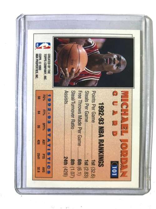 1992-93 TOPPS ALL STAR 1ST TEAM MICHAEL JORDAN CARD # 101