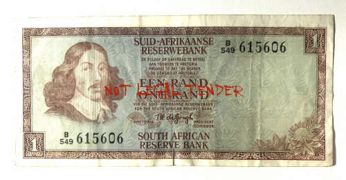 R1 Bank Note South Africa De Jongh