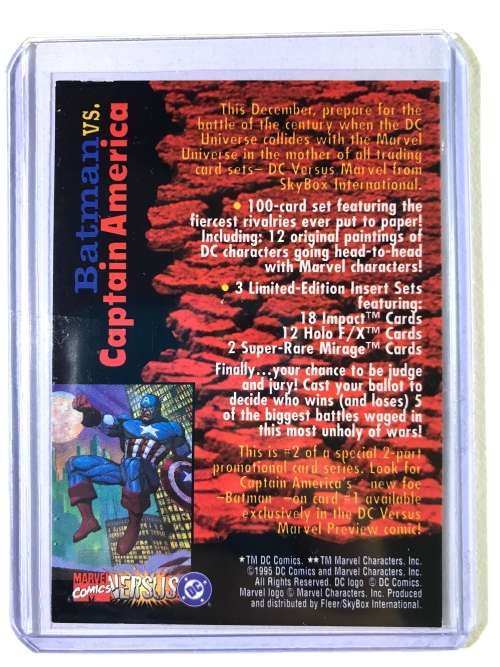 1995 SKYBOX MARVEL VS DC CAPTAIN AMERICA PROMO CARD #2 OF 2