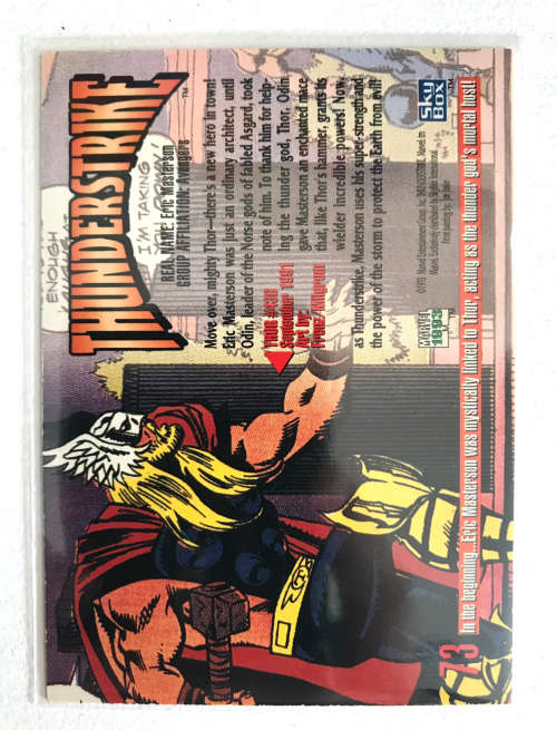 1993 Skybox Marvel Masterpieces Thunderstrike #73