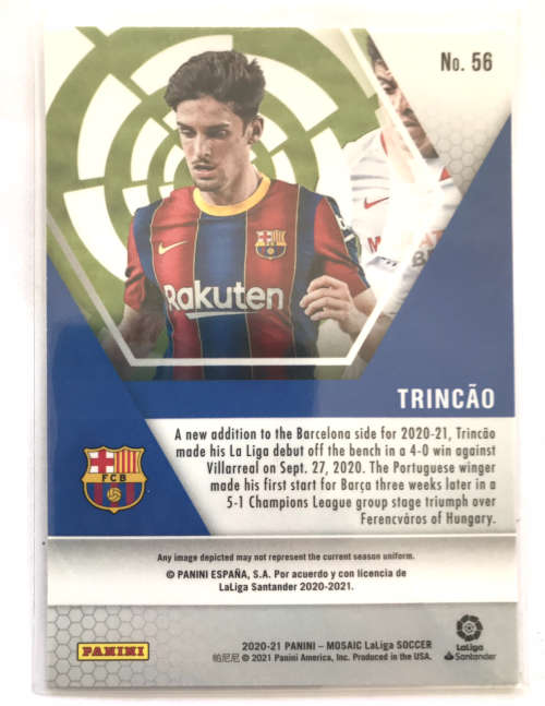 2021 Panini Mosaic Soccer #56 Trincao Rookie RC FC Barcelona