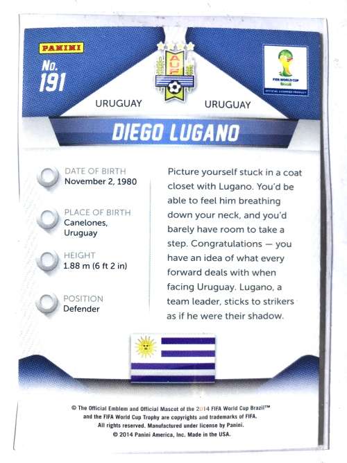 2014 Panini Prizm World Cup Diego Lugano #191
