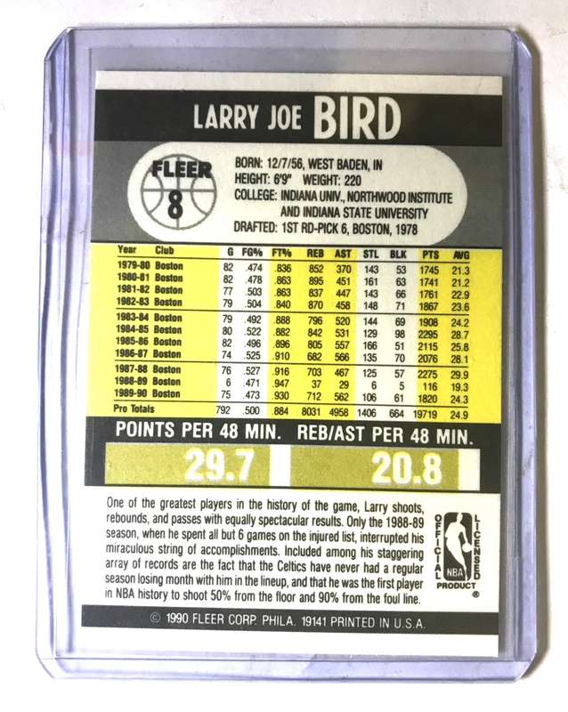1990-91 Fleer #8 Larry Bird