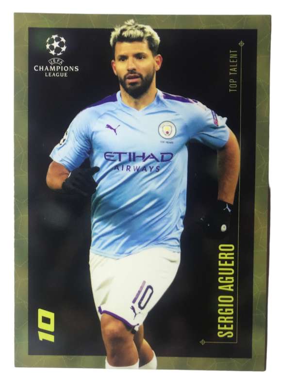2020 Topps Designed By Lionel Messi Champions League Sergio Aguero card #10
