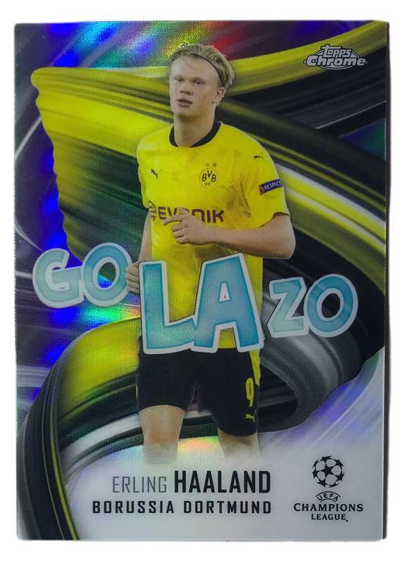 2020-21 Topps Chrome UEFA Erling Haaland Golazo Insert #GOL-EH Borussia Dortmund