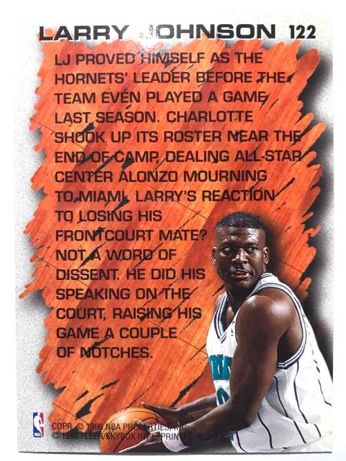 1996-97 Fleer nba basketball Hardwood leader Larry Johnson   #122 Insert