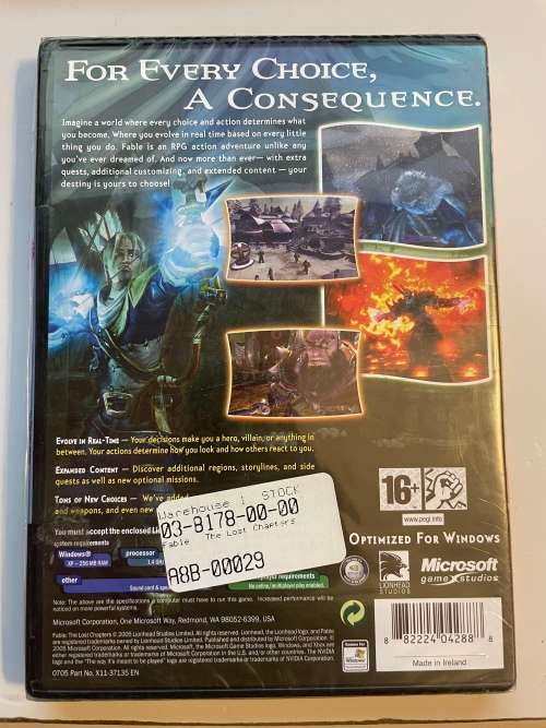 Fable - The Lost Chapters (PC CD) (Still Sealed)