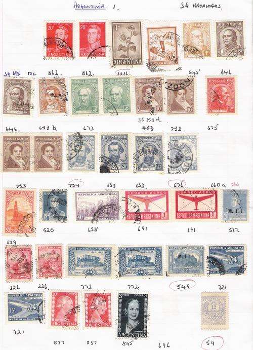 Mixed stamps Argentia sheet 1