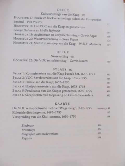 Die VOC aan diie Kaap  1652-1795  -  Con de Wet, Leon Hattingh en Jan Visagie