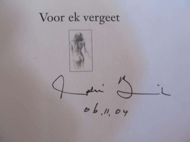 Andre P Brink -  Voor ek vergeet  -  geteken deur Brink