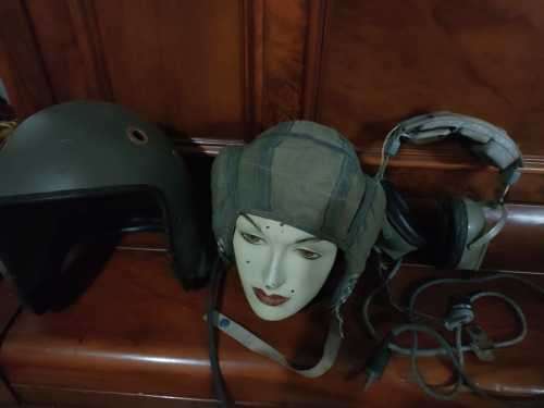 *** SAAF Pilots Helmet + RAF / SAAF Pilots Helmet Inner with Comms + SAAF Ear Phones ***
