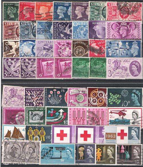 GB - SELECTION OF FU STAMPS ON TWO S/CARDS - CV OF MORE THAN R300