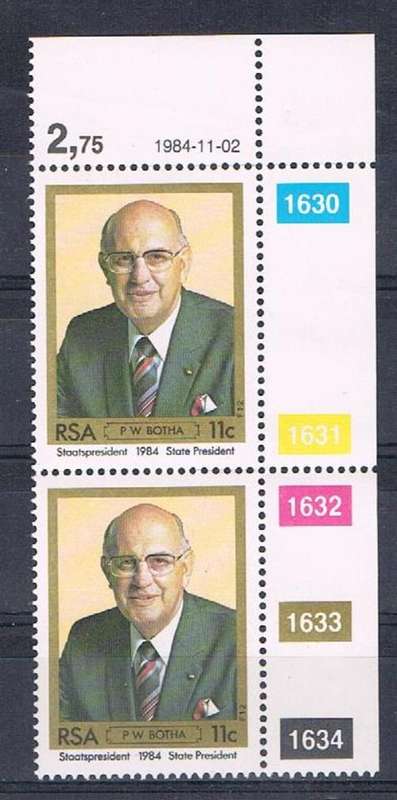 RSA SACC 575 - UM CORNER BLOCK OF TWO WITH MINOR VARIETY