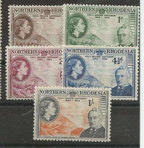 NORTHERN RHODESIA - CENTENARY OF BIRTH OF CECIL RHODES - MM SET
