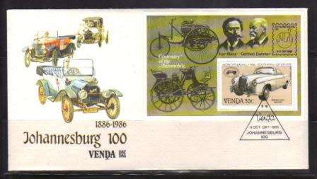 VENDA 1986 PHILATELIC EXHIBITION JOHANNESBURG 100 FEDERATION COM COVER WITH MIN SHEET - FED 1