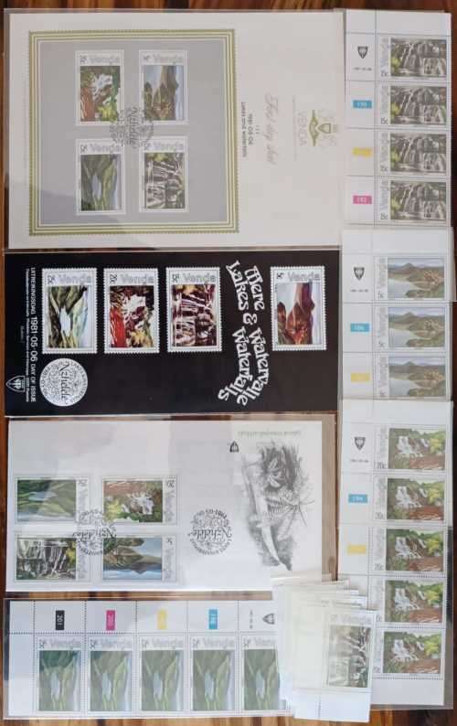 VENDA SACC 42 - 45 - UM SET OF SINGLES, FDC 1.7, COLLECTORS SHEET 1.7.2, BULLETIN 7 AND CONTROLS