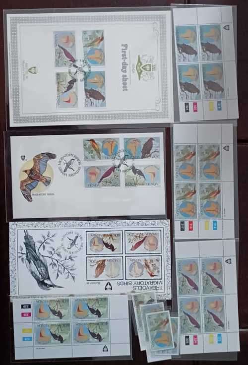 VENDA MIGRATORY BIRDS - UM SINGLES, FDC 1.14, COLLECTORS SHEET 1.14.9, BULLETIN 14 AND CONTROLS