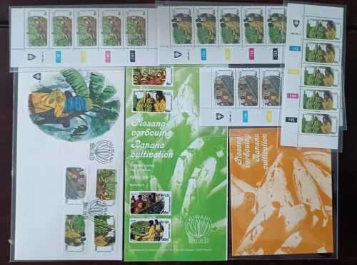 VENDA BANANA CULTIVATION - UM SINGLES, FDC 1.4, COLL SHEET 1.4a, BULLETIN 4 AND CONTROLS