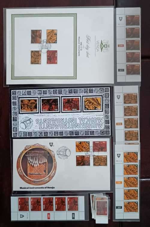VENDA MUSICAL INSTR - UM SINGLES, FDC 1.9, COLL SHEET 1.9.4, BULLETIN 9 AND CONTROLS