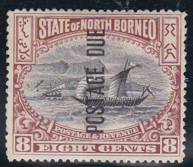 NORTH BORNEO - 1901 POSTAGE DUE, 8c FINE M/M SINGLE (LARGE HINGE) - CV:R550!!!!!