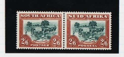UNION SA-SCREENED PICTORIAL-2/6 GREEN & CINNAMON-FINE UM PAIR-CV R450-SACC 120A