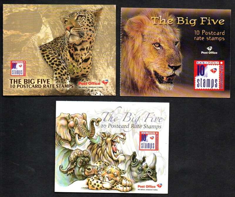 RSA SELECTION OF (X3) BIG FIVE SELF-ADHESIVE BOOKLETS MINT AND COMPLETE. TOTAL CV R1050.