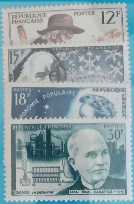 FRANCE 1956 - FRENCH SCIENTISTS - FINE MINT SET OF 4