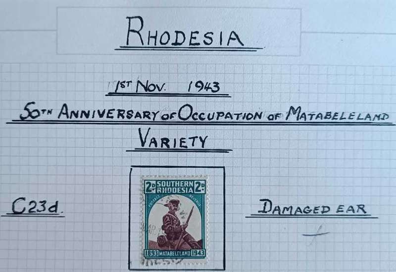 RHODESIA - C23D - DAMAGED EAR VARIETY