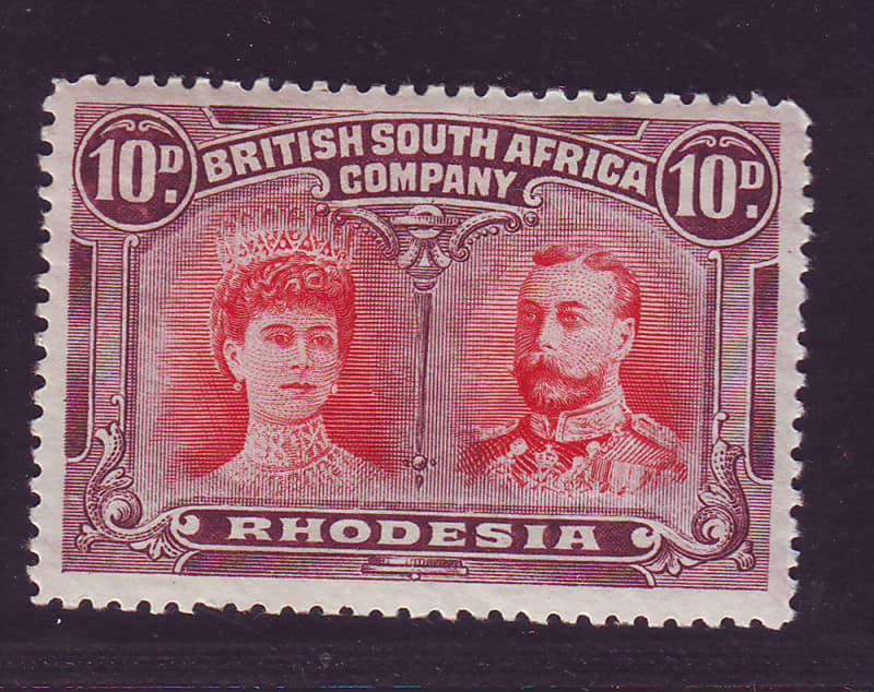 Rhodesia 1910 10d Double Head - FUM